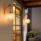 Plug in Wall Sconce,Farmhouse Wicker Wall Lamp Plug in,Hand Woven Rattan Wall Light Farmhouse Rustic Boho Sconces Wall Lighting for Living Room Bedroom - color: Bamboo, size: 1 PACK