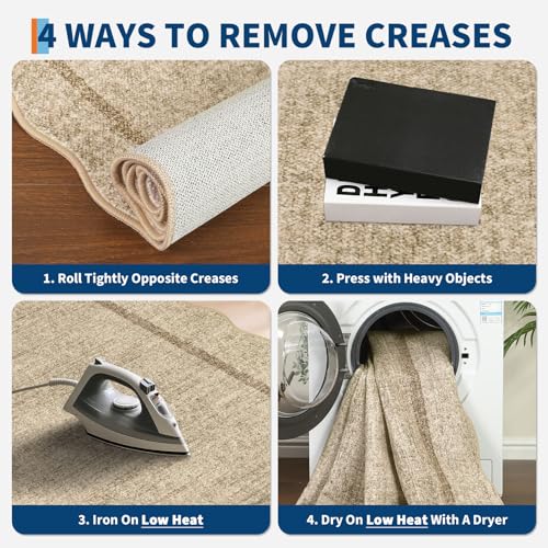 GarveeHome Scalloped Washable Runner Rug 2x8 Runner Modern Non Slip Kitchen Rugs Entryway Rug Farmhouse Soft Bathroom Rugs Stain Resistant Carpet for Hallway Laundry Bedroom 2 ft x8 ft Jute - color: Jute, size: 2' x 8' (Runner)