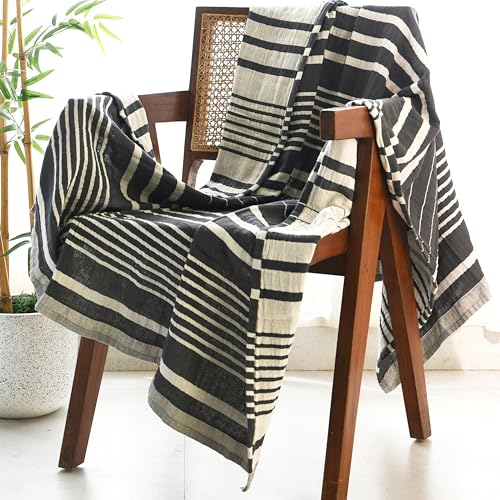 Folkulture Throw Blanket for Couch 50" x 60" |Cotton, Lightweight & Breathable Summer Blanket for Chair, Couch, Bed |Grey Comfort Throw Blankets for Living Room, Summer Must Haves, Graduation Gifts - color: Steel Gray
