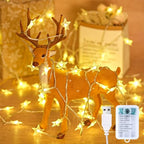 33Ft 80LED Star String Lights Battery and USB Operated, Warm White Star Fairy String Lights,Waterproof for Home Indoor Bedroom Wedding Room Dorm Wall Window Tent LoftBed Patio Party Decor