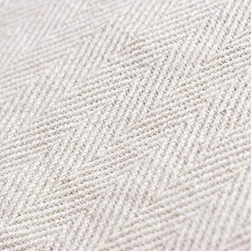 Americanflat 50x60 Throw Blanket - Soft and Breathable Cotton Throw Blanket for Couch, Bed, Chair - Decorative Blankets Perfect for Home, Office, or Outdoor Use - Cream Herringbone Design - color: Zaina Cream Herringbone