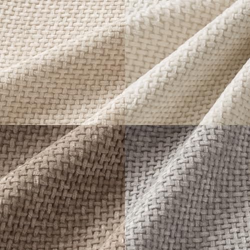 MIULEE Pack of 4 Couch Throw Pillow Covers 18x18 Inch Neutral Beige/Brown Soft Decorative Chenille Pillow Covers Farmhouse Accent Cushion Covers for Boho Spring Home Decor Sofa Bedroom Living Room - color: Neutral Beige/Brown, size: 18" x 18" (Pack of 4)