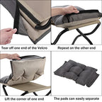 15" Foldable Foot Stool Ottoman with Metal Frame - Washable Dark Grey Upholstered Indoor/Outdoor Footrest for Living Room, Bedroom, Patio - Space-Saving Compact Design - color: Dark Grey