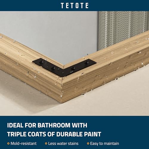 TETOTE 48 x 24 Natural Wooden Mirror for Bathroom Wall/Bedroom/Living Room/Entryway Farmhouse Rustic Bathroom Vanity Mirror Waterproof (Horizontal/Vertical Mounted) - color: Wood, size: 24"L x 48"W