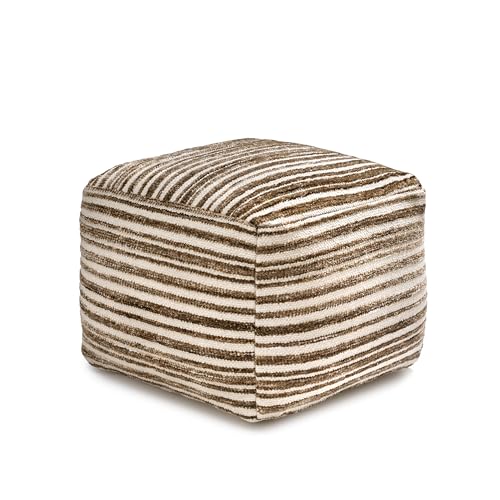 Anji Mountain Pouf Ottoman Foot Rest, Handmade Ottoman Pouf, Comfortable Foot Stool, Decorative Floor Seating for Living Room Decor, Bedroom & Home Décor Accent - Brown - color: Brown