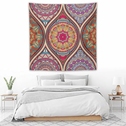 HZOHNAGO Mandala Tapestry Boho Retro Geometry Ethnic Tribes Pattern Printed Wall Tapestry Colorful Wall Hanging for Bedroom Living Room Dorm 60" W x 60" H - color: Style-10, size: 60"L x 60"W
