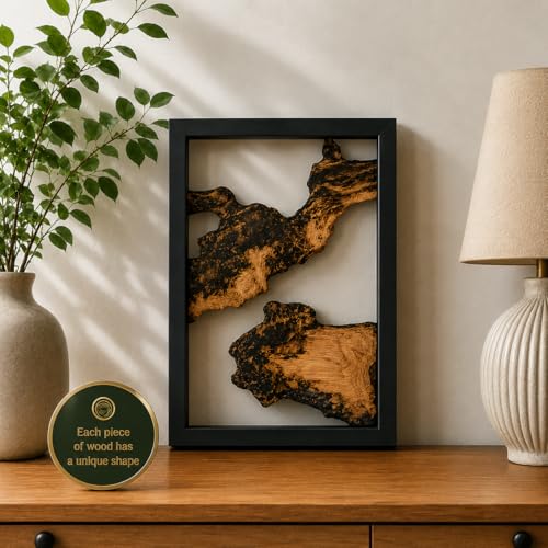 Brinxin Natural Cedar Wood Wall Art Decor - 16.5 x 12.5 Inch Rustic Carved Wooden Wall Art Decor Set of 3 - Live Edge Wood Slab Rustic Wall Sculpture - Wood Decorative Pieces - Wood Art Wall Decor Large
