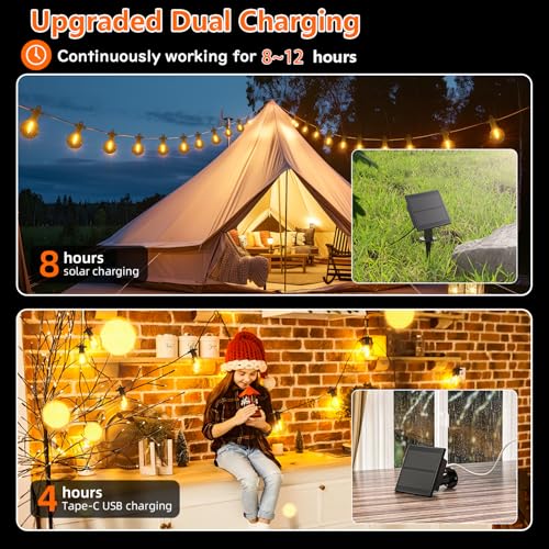 Kawaya Outdoor String Lights, LED Patio Light, Shatterproof Edison Globe Bulbs - IP65 Waterproof Dimmable Hanging Light - size: 31FT-New