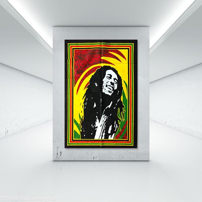Rastogi Handicrafts Hendrix Guitar 40" X 30" Poster Size Tapestry Decorative Indian Dorm Decor Cotton Tapestry Indian Multi Colored Wall Poster Indian Deity (RH-154) - color: Rh-154