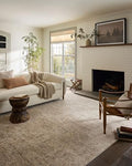 Loloi Magnolia Home by Joanna Gaines Junie Collection JUE-02 Oatmeal/Smoke 7'-10" x 7'-10", .38" Pile Height, Round Area Rug - color: Oatmeal / Smoke, size: 7'10" (Round)