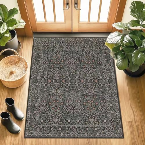 entryway Rug 3×5 Washable Green Kitchen Small Rugs - color: Green, size: 3' x 5' (Oblong)