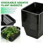 12 Pcs 7 Inch Aquatic Plant Baskets for Hydroponics Water Garden Plant Pots Black Plastic Mesh Basket Square Plastic Mesh Pond Containers for Live Aquarium Plants - style: 7" Square-12 PCS