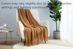 CREVENT Home Farmhouse Decor Rustic Couch Sofa Chair Bed Throw Blanket, Soft Warm Light Weight for Travelling in Spring Summer (50''X60'' Light Brown)