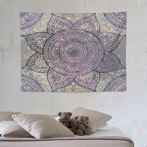 KANEPE Boho Floral Tapestry Vintage Gradient Purple Art Mandala Pattern Wall Hanging Tapestries Home Decor for Living Room Bedroom Apartments Farmhouse Dorm,40inx30in (102×76cm)【Small】 - color: Boho-16, size: 40Wx30L