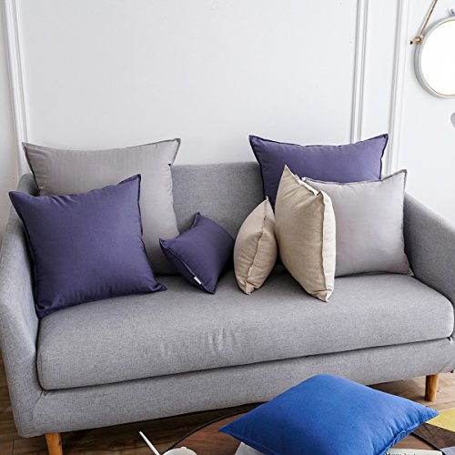 Jeanerlor Cotton Linen Soild Decorative Yellow 12"x20" Lumbar Throw Pillow Case Cushion Cover with Twin Needles Stitch on Edge for Coffee Shop/Bar/Balcony (30 x 50cm) - color: Light Linen, size: 20" x 12" (Pack of 1)