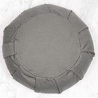 Myga Zafu Yoga Meditation Cushion with Washable Cover - Floor Cushion Pillow with Natural Buckwheat Filling - Soft Round Cotton Design for Meditating or Pranayama Exercises - color: Grey