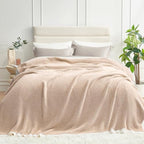 Snuggle Sac Twin XL Bed Blanket 66x90 inches, Super Soft Warm Beige Blankets for Bed, Living Room, Luxurious Microfiber Blanket Dupes, Heather Beige, 66x90 inches - color: Heather Beige, size: Twin-XL(66"x90")