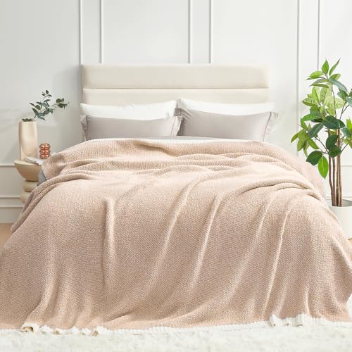 Snuggle Sac Twin XL Bed Blanket 66x90 inches, Super Soft Warm Beige Blankets for Bed, Living Room, Luxurious Microfiber Blanket Dupes, Heather Beige, 66x90 inches - color: Heather Beige, size: Twin-XL(66"x90")