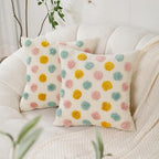 Holibeat Fluffy Dot Pillow Covers Decorative Throw Pillowcases Pack of 2 (Pink Blue Orange, 18" x 18" (Pack of 2)) - size: 18" x 18" (Pack of 2)