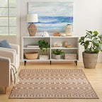 Nourison Home Positano Jute 6' x 9' Area Rug - Easy Clean, Non Shedding, Bed Room, Living Room, Dining Room, Kitchen (6' x 9') - color: Jute, size: 6' x 9' (Rectangular)