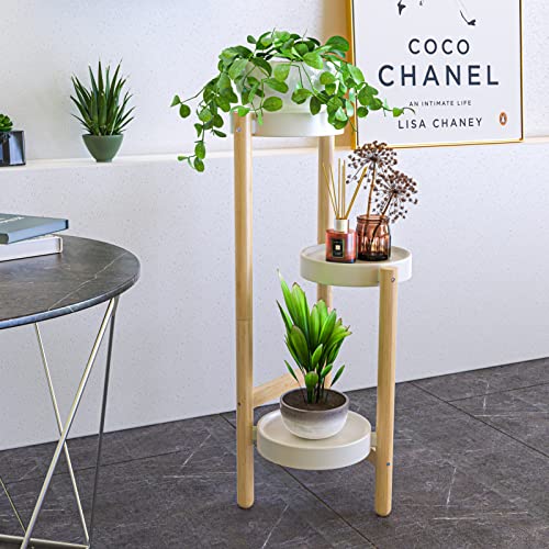Bamboo Plant Stands for Indoor Plants, Tall Plant Stands for Corner Plant Shelf Multiple Flower Holder for Indoor Outdoor Garden Patio Balcony Living Room (3-tier)