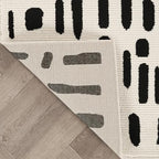 Abani Neutral Collection Cream Area Rug 6' x 9' for Living Room, Bedroom - Modern Design - Durable & Easy to Clean - color: Strokes, size: 6' x 9' (Rectangular)