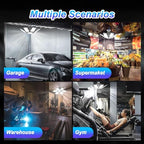 6 Pack 220W Garage Light Ceiling Led Deformable LED Shop Lights for Workshop E26 E27 Screw in Garage - size: 6 PACK