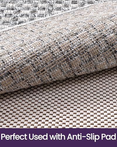 DEXI Dirt Trapper Door Mat, 31x60 Washable Doormat, Dirt Resistant and Absorbent, Easy Clean Low-Profile Floor Rugs for Entryway, Front Door, and Inside Entrance, Checkered Grey - color: Checkered Grey, size: 2'7" X 5' (Rectangular)