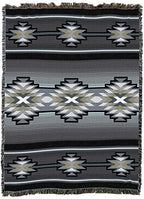 Pure Country Weavers Aydin Slate Blanket - Southwest Native American Inspired - Gift Tapestry Throw Woven from Cotton - Made in The USA (72x54) - color: Slate, size: Large