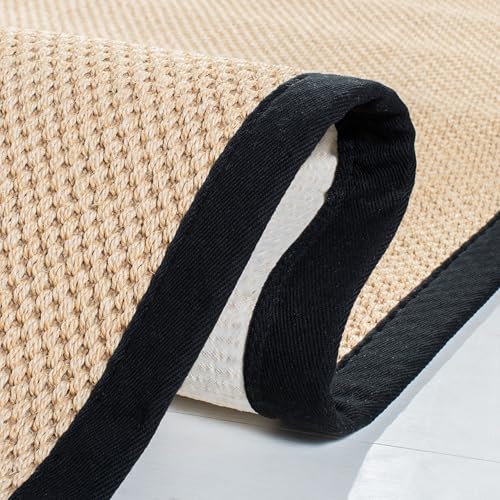 SAFAVIEH Area Rug 2x3 - Natural Fiber Collection - Maize & Black, Sisal, Woven Design with Border (NF141A) - color: Maize/Black, size: 2' x 3' (Rectangular)