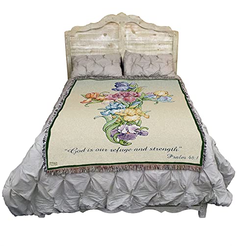 Pure Country Weavers Iris Cross Blanket - Sympathy Bereavement Gift Tapestry Throw Woven from Cotton - Made in the USA (72x54) - color: Iris Cross, size: 72" x 54"