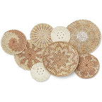 Xuhal 8 Pcs Boho Wall Basket Decor Decorative Bulrush Woven Basket Wall Decor Rustic Farmhouse Hanging Baskets for Kitchen Rustic Home Summer Decorations(Classic) - style: Classic
