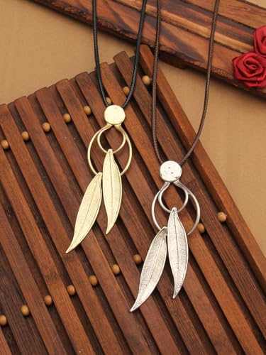 Leather Necklace for Women Long Boho Pendant Hippie Choker Necklace Bohemian Layered Leather Rope Wooden Jewelry Gifts - style: Leather Vintage Necklace