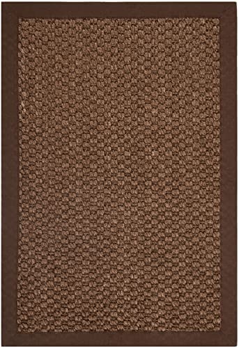 SAFAVIEH Area Rug 2x3 - Natural Fiber Collection - Chocolate, Sisal, Woven Design with Border (NF525D) - color: Chocolate, size: 2' x 3' (Rectangular)