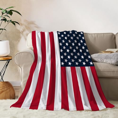 YeeJu American Flag Throw Blanket Kids Small Patriotic 4th of July Memorial Day Fourth of July Blanket Girl Boy Baby Couch Soft Blankets Red White Blue Stars Stripes Veteran Blanket 40x50 - color: Flag-01, size: 40"x50"