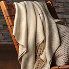 CUDDLE DREAMS Premium Cashmere Throw Blanket with Fringe, Luxuriously Soft (Paisley Beige) - color: Paisley Beige