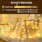 Dailyart Globe String Lights, 200Led 75FT Waterproof Fairy Lights Plug in 8 Modes with Remote Control, Brightness Adjustable &Timing String Lights Indoor Outdoor, Fairy Lights for Bedroom, Warm White - size: 75FT
