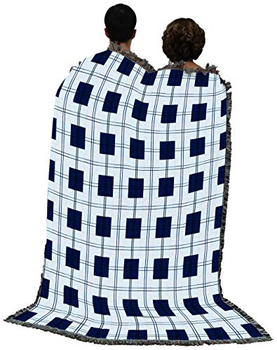 Pure Country Weavers Blueberry Plaid Blanket - Gift Tapestry Throw Woven from Cotton - Made in the USA (72x54) - color: Blueberry