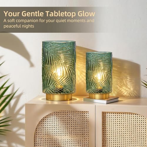 Battery Operated Table Lamp, Cordless Lamps for Home Décor, Nightlight with LED Bulb with Timer for Living Room Bedroom Tabletop Entryway Centerpiece Gift(S Green) - color: Green, size: Small