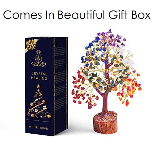 7 Chakra Tree of Life, Crystals and Healing Stones, Birthday Gifts for Women - Crystal Tree for Positive Energy, Home Office Decor, Cool for Women Under 30, Secret Santa Gift - color: Seven Chakra Tree