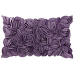KINGROSE Hand Crafted Stereo Flower Throw Pillow Cover Rectangular Cushion Cover Soft Pillow Case for Sofa Couch Chair Bed Living Room Office 12 x 20 Inches Velvet Purple - color: Purple - Velvet