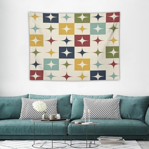 Modern Tapestry, Retro Mid Century Boho Geometry Abstract Bohemia Tapestries Home Decor for Living Room Bedroom Decoration 40in Wx30in H (102×76cm) - color: Bohemian Tapestry-30, size: 40in"Wx30in"H (102×76cm)