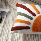 Embroidered Bohemian Style Sun Decorative Throw Pillow Cover, Lumbar Boho Sun Pillow Cover 12 Inches x 20 Inches Cover Only