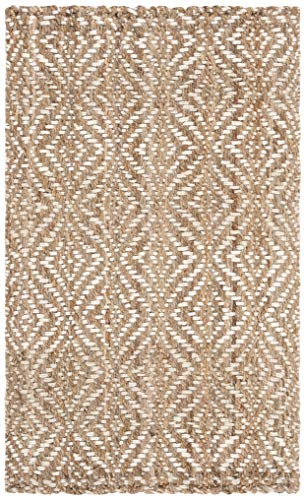 SAFAVIEH Natural Fiber Collection Accent Rug - 3' x 5', Natural & Ivory, Handmade Boho Farmhouse Woven Jute, Ideal for High Traffic Areas in Entryway, Living Room, Bedroom (NF185A) - size: 3' x 5' (Rectangular)