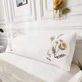 Move Over Body Pillow Cover, White Flower Embroidery, Soft Washed Microfiber, Pocket Closure, 20x54 inches - color: White-01, size: Body, 20" x 54" (Pack of 1)
