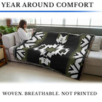 Pure Country Weavers Westward BW - Western Tapestry Throw Blanket Woven from Cotton - Made in The USA (72x54) - color: Westward Bw