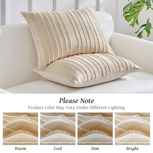 WARMDERN Khaki Striped Pillow Covers Body Pillow Cover Soft Microfiber Stripe Pillow Cases Boho Tufted Stripes Textured Pillowcase with Envelope Closure(Khaki, Body, 20x54 Inches) - color: Khaki-striped, size: 20" x 54" (Pack of 1)