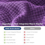 EMME Cotton Muslin Throw Blanket Couch Breathable Gauze Blanket Soft Lightweight Blankets Adults (Purple, 50"x60") - color: 13 - Purple, size: Throw (50" x 60")