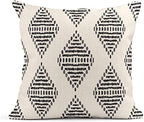 ArtSocket Set of 4 Throw Pillow Covers Ikat Tribal and Boho Bohemian Black Ethnic Herringbone for Ideas Decor Linen Outdoor Pillow Cases Home Decorative Square 16x16 Inches Pillowcases - size: 16" x 16" (Pack of 4)