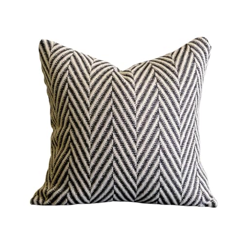 vctops Boho Throw Pillow Cover Black and White Knitted Woven Pillow Cushion Cover Arrow Knit Decoration Square Pillowcase for Sofa Couch Bedroom Living Room - 18"x18" - color: Black, size: 18" x 18" (Pack of 1)